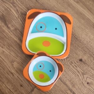 Colorful Animal-Themed Plate and Bowl Set